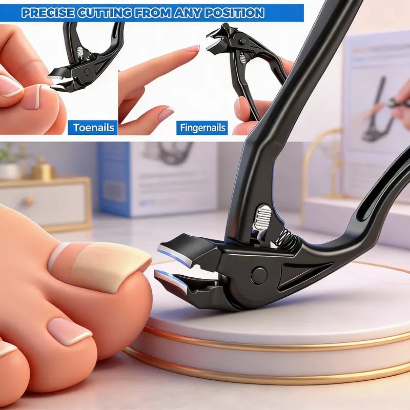 ✂️ 🖤Black Curved Nail Clipper – Ergonomic & Easy for Seniors 🖤