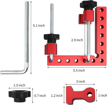 Precision 90° Aluminum Corner Clamp - CNC Woodworking Positioning Square for Cabinets & Frames