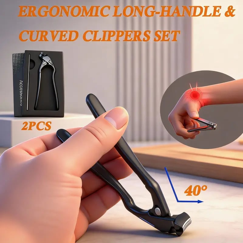 ✂️ 🖤Black Curved Nail Clipper – Ergonomic & Easy for Seniors 🖤